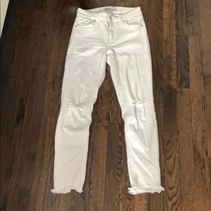 white cropped Just Black jeans